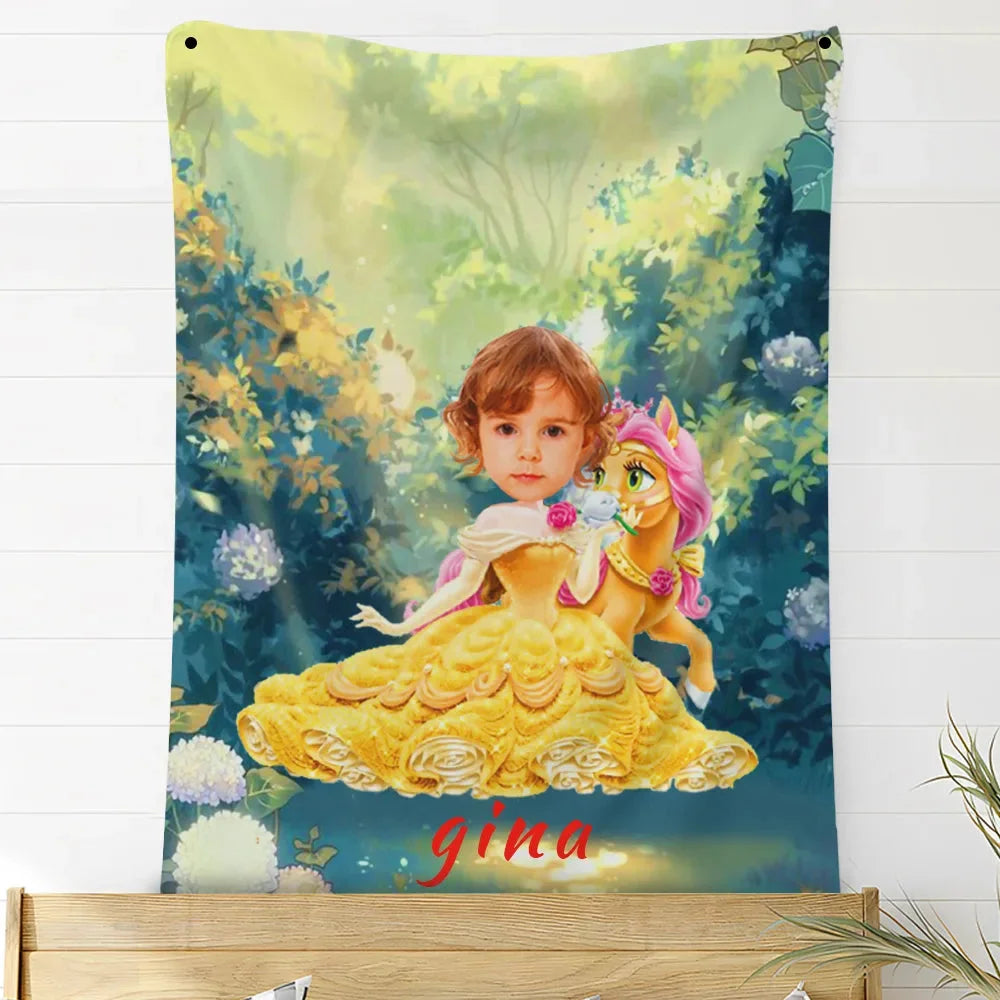 Custom Photo Blankets Personalized Photo Fleece Blanket Painting Style Blanket-Princess11