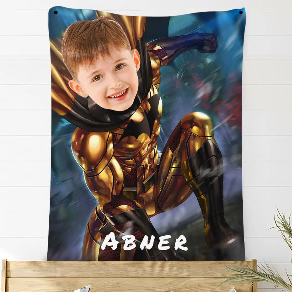 Custom Photo Blankets Personalized Photo Fleece Blanket Painting Style Blanket-Batman 07
