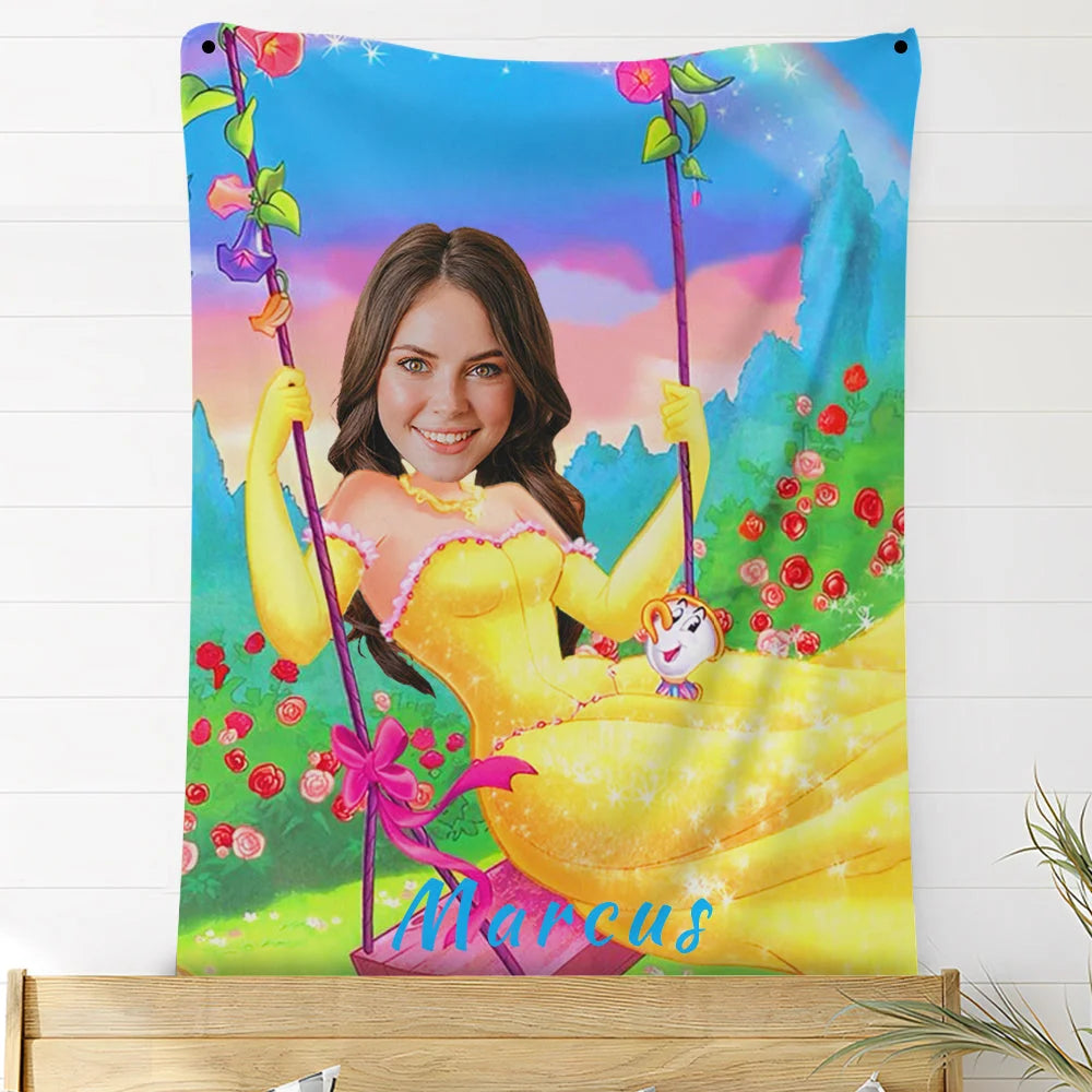 Custom Photo Blankets Personalized Photo Fleece Blanket Painting Style Blanket-Princess21