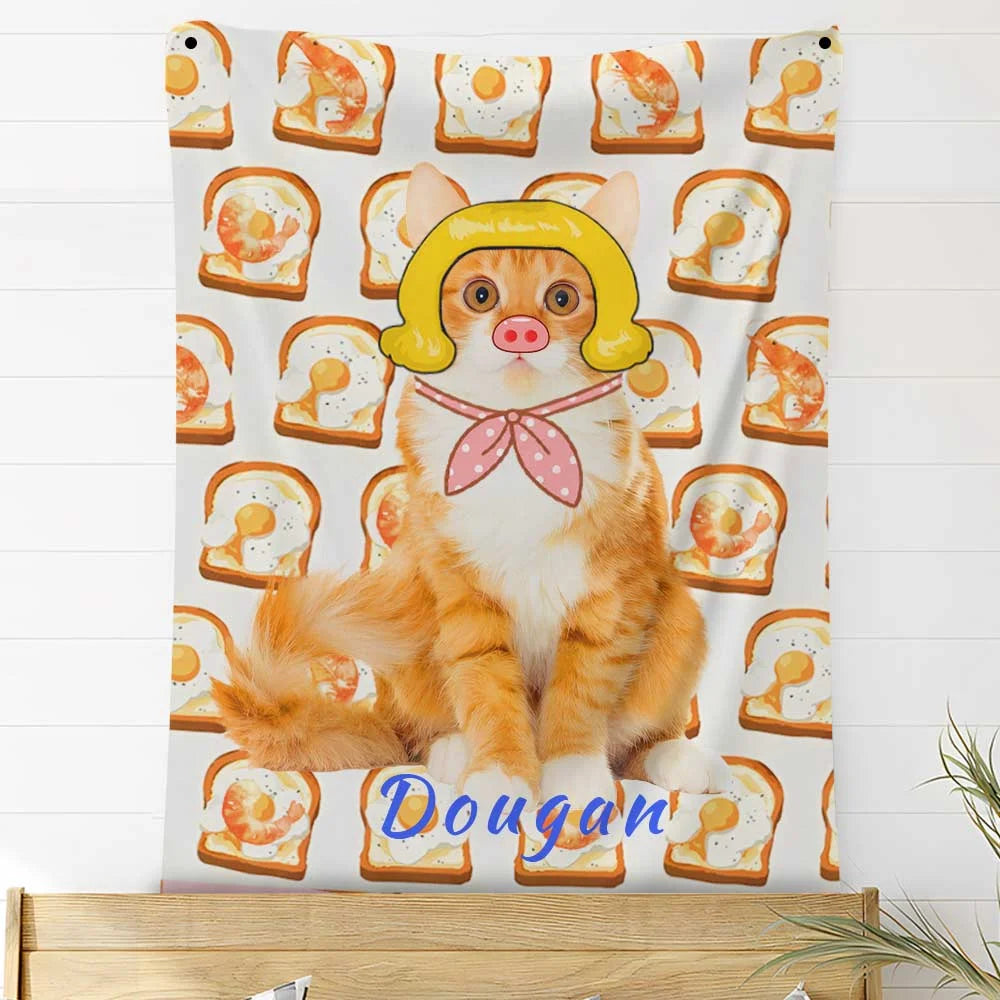 Custom Photo Blankets Personalized Photo Fleece Blanket Painting Style Blanket-For Pet 01