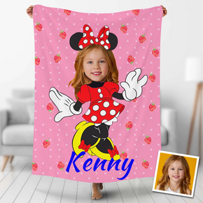 Custom Photo Blankets Personalized Photo Fleece Blanket Painting Style Blanket-Disney 09
