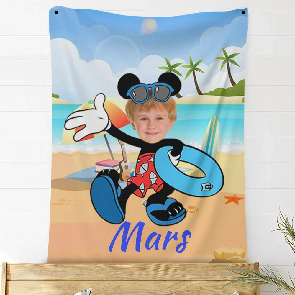 Custom Photo Blankets Personalized Photo Fleece Blanket Painting Style Blanket-Disney 12
