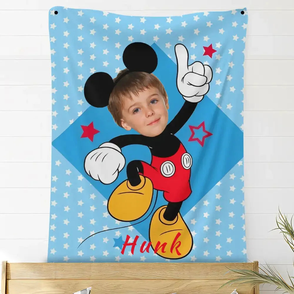 Custom Photo Blankets Personalized Photo Fleece Blanket Painting Style Blanket-Disney 16