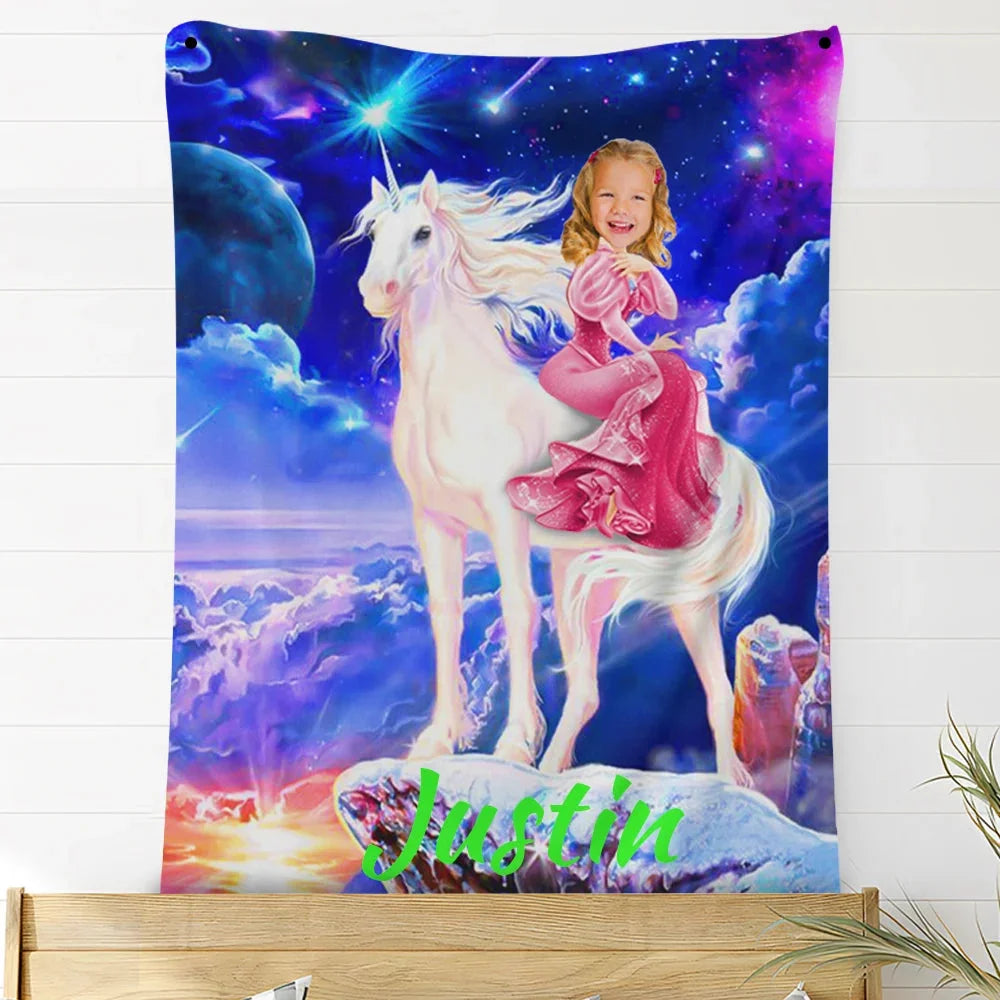 Custom Photo Blankets Personalized Photo Fleece Blanket Painting Style Blanket-Princess15