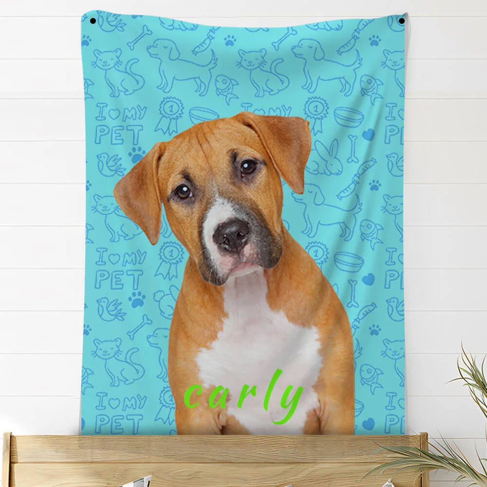 Custom Photo Blankets Personalized Photo Fleece Blanket Painting Style Blanket-For Pet 18