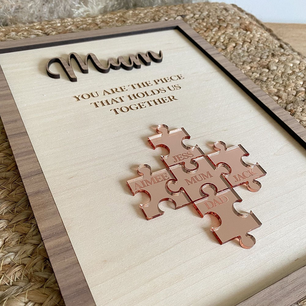 Heartfelt Memories: Personalized Mother's Day Jigsaw Puzzle Frame