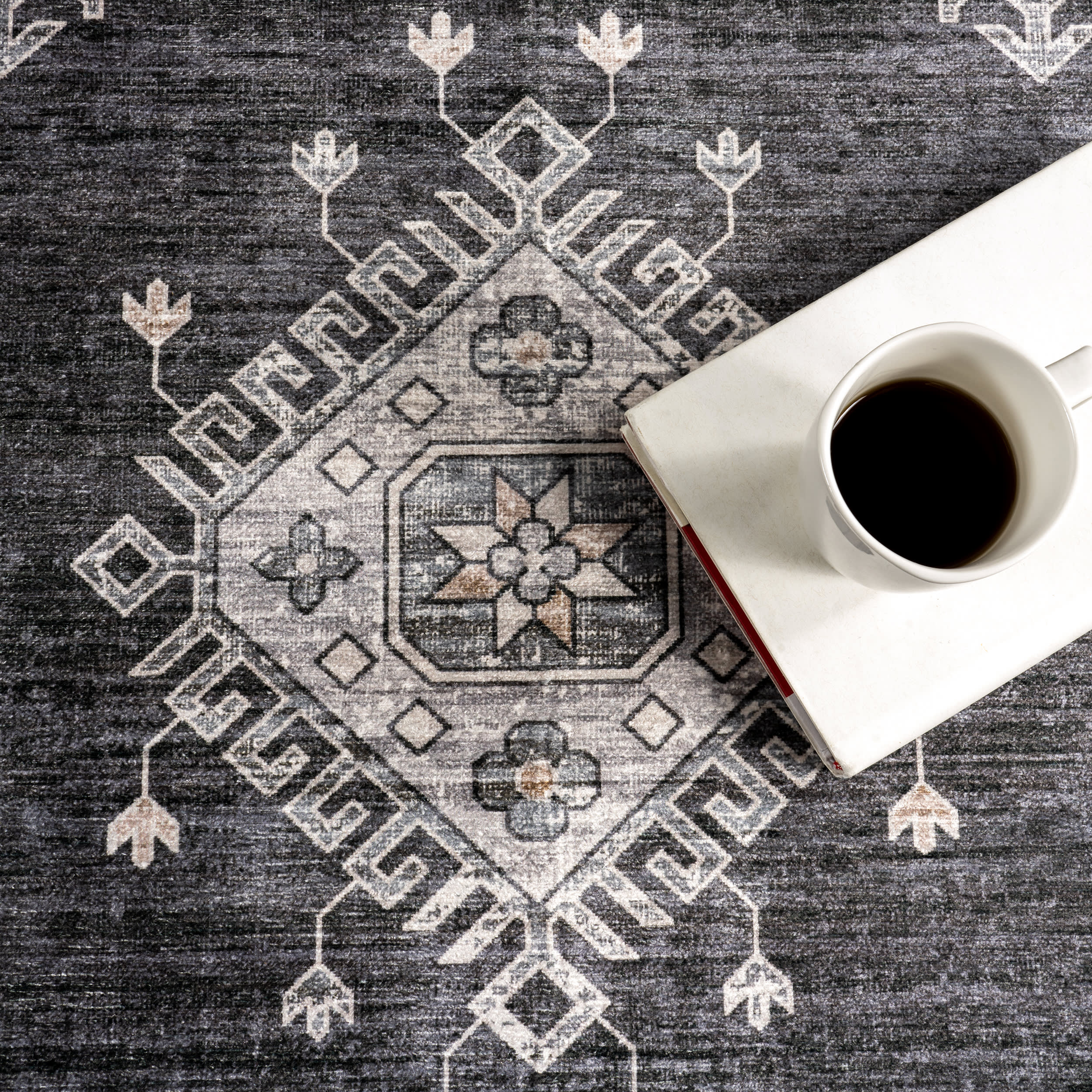 Performance Spill Proof Rug – Machine Washable, Stain Resistant Polyester Rug for Kids & Pets – Durable Power Loomed Area Rug