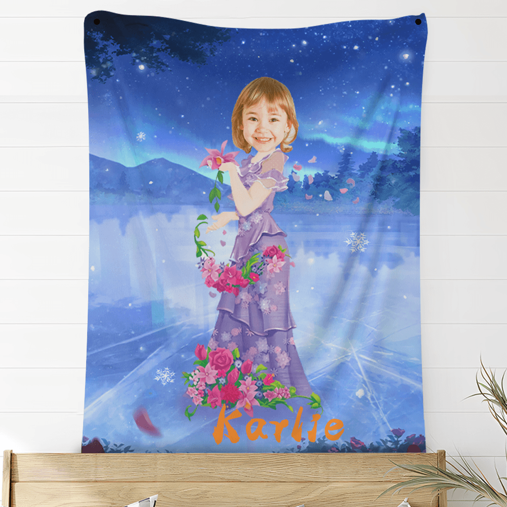 Custom Photo Blankets Personalized Photo Fleece Blanket Painting Style Blanket-Princess19