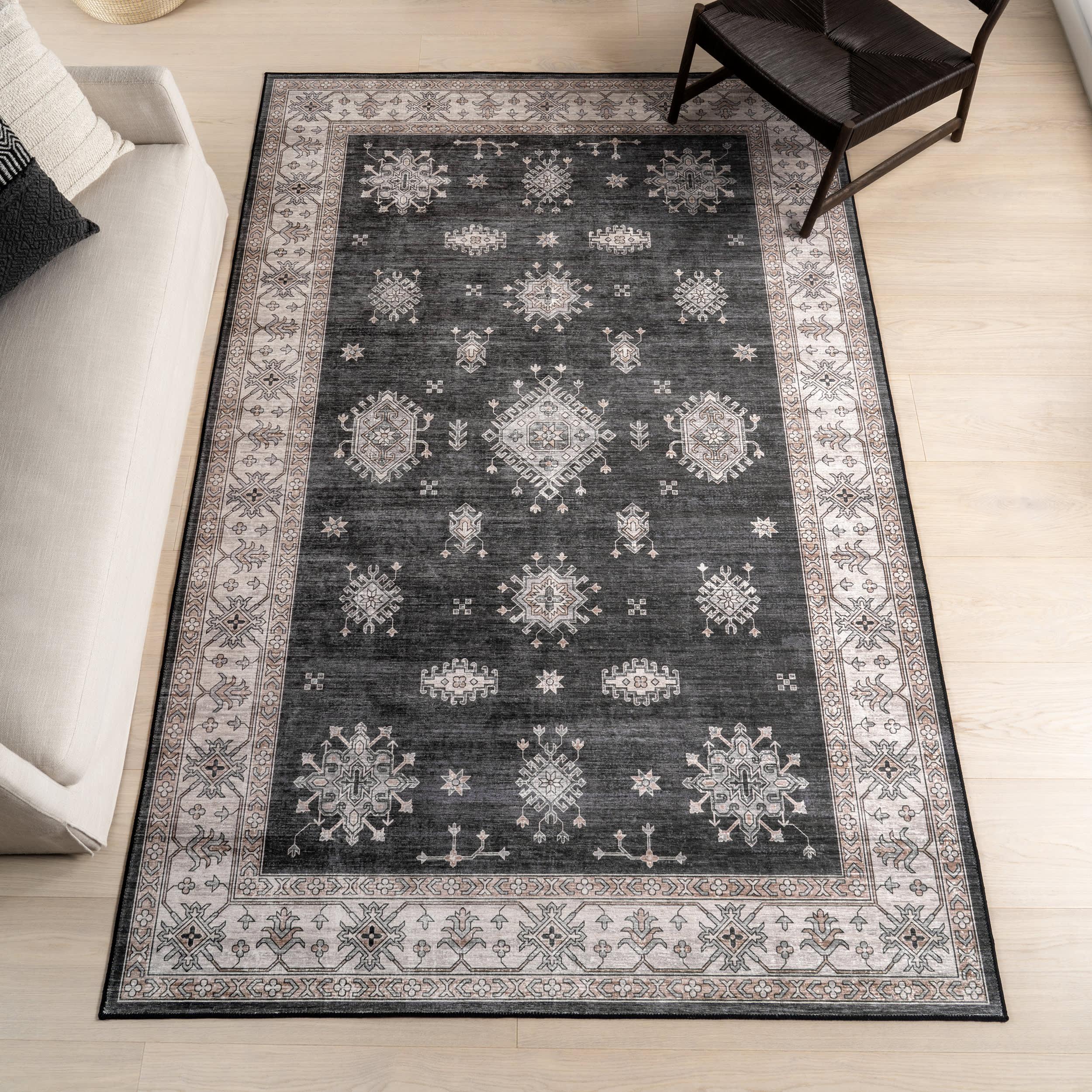 Performance Spill Proof Rug – Machine Washable, Stain Resistant Polyester Rug for Kids & Pets – Durable Power Loomed Area Rug