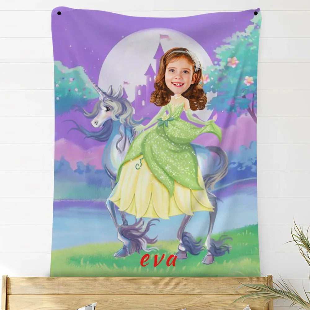 Custom Photo Blankets Personalized Photo Fleece Blanket Painting Style Blanket-Princess30