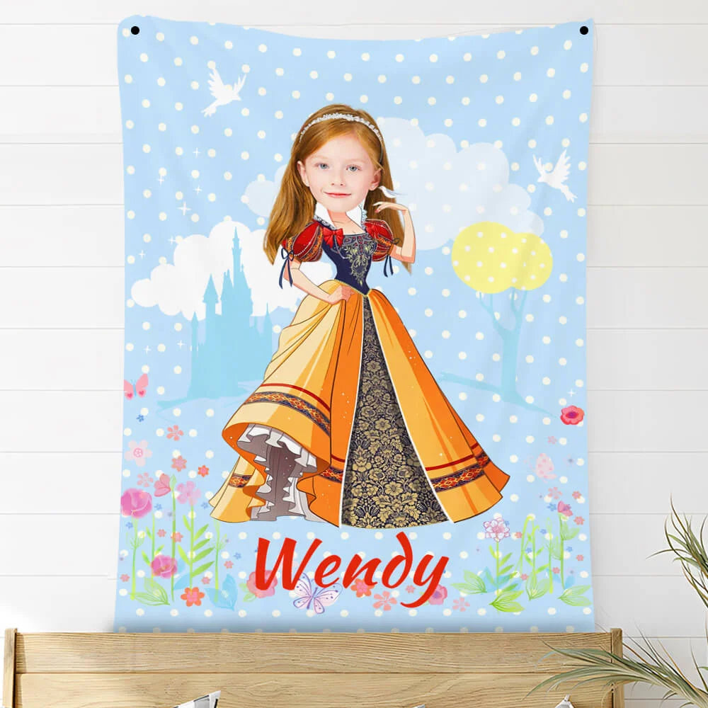 Custom Photo Blankets Personalized Photo Fleece Blanket Painting Style Blanket-Princess13