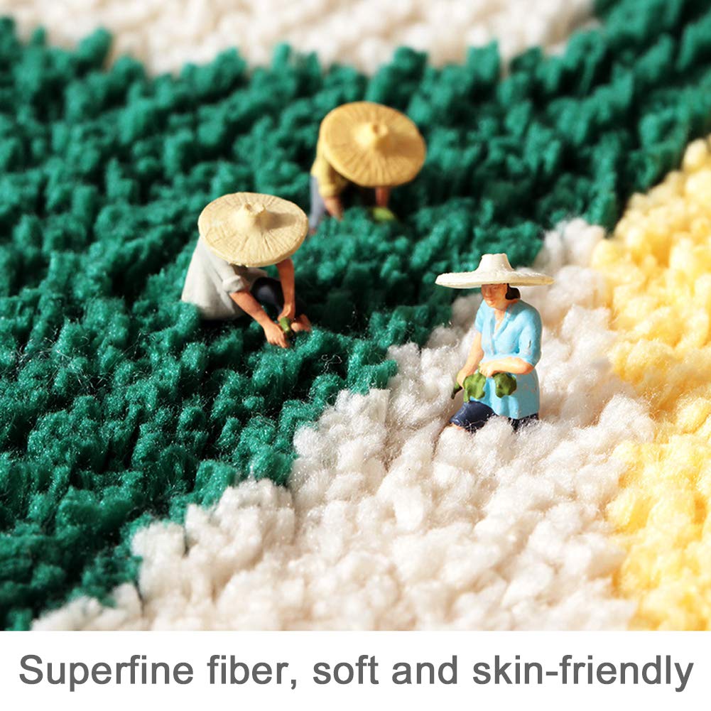 Irregular Colorful Smile Sunshine Extra Soft Flocking Bath Mats Absorbent Non-Slip Bathroom Rugs