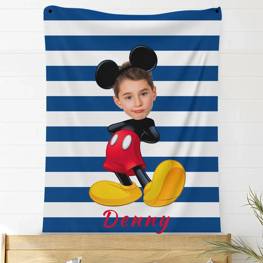 Custom Photo Blankets Personalized Photo Fleece Blanket Painting Style Blanket-Disney 13