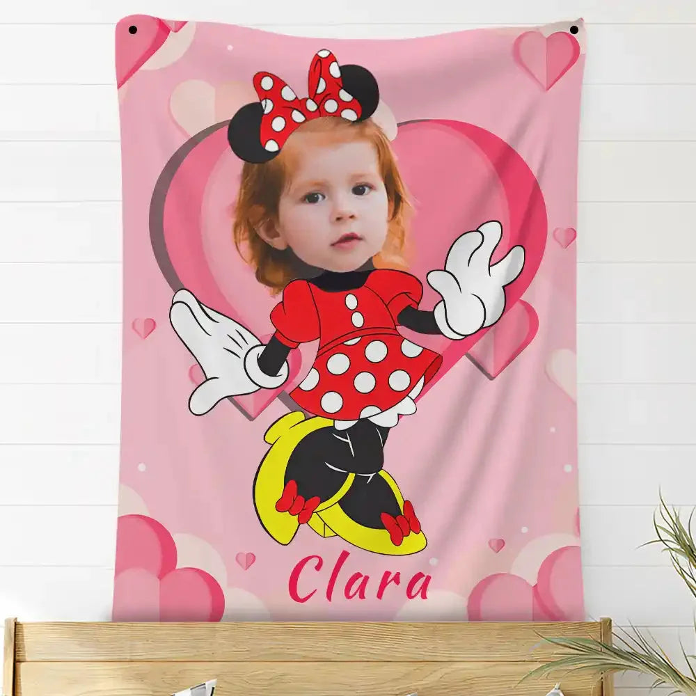 Custom Photo Blankets Personalized Photo Fleece Blanket Painting Style Blanket-Disney 19