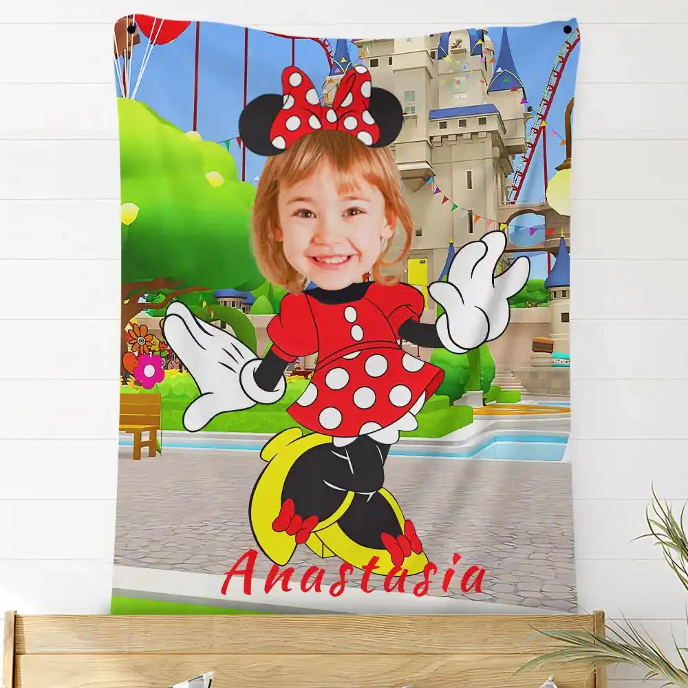 Custom Photo Blankets Personalized Photo Fleece Blanket Painting Style Blanket-Disney 17