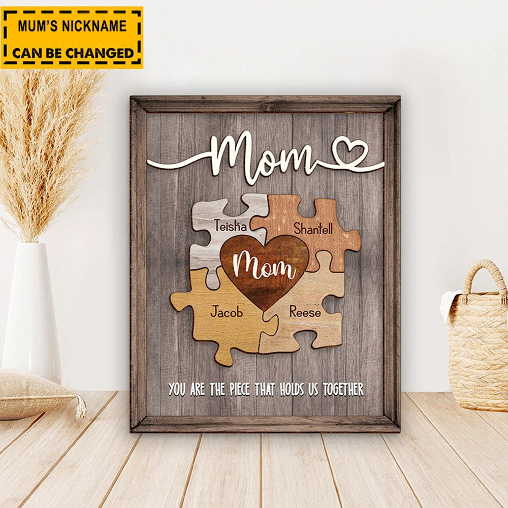 Family Bond: Customized Mum's Jigsaw Puzzle Frame