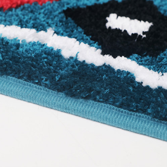 Blue Bohemian Tassels Extra Soft Flocking Bath Mats Absorbent Non-Slip Bathroom Rugs 02