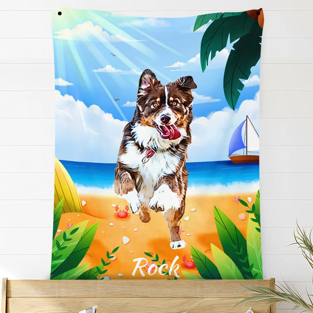 Custom Photo Blankets Personalized Photo Fleece Blanket Painting Style Blanket-For Pet 09