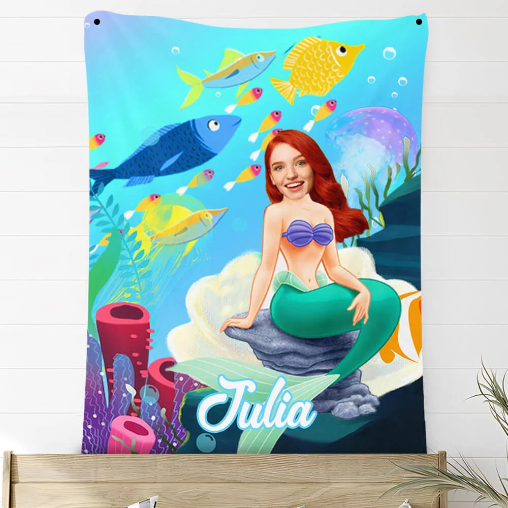 Custom Photo Blankets Personalized Photo Fleece Blanket Painting Style Blanket-Princess25