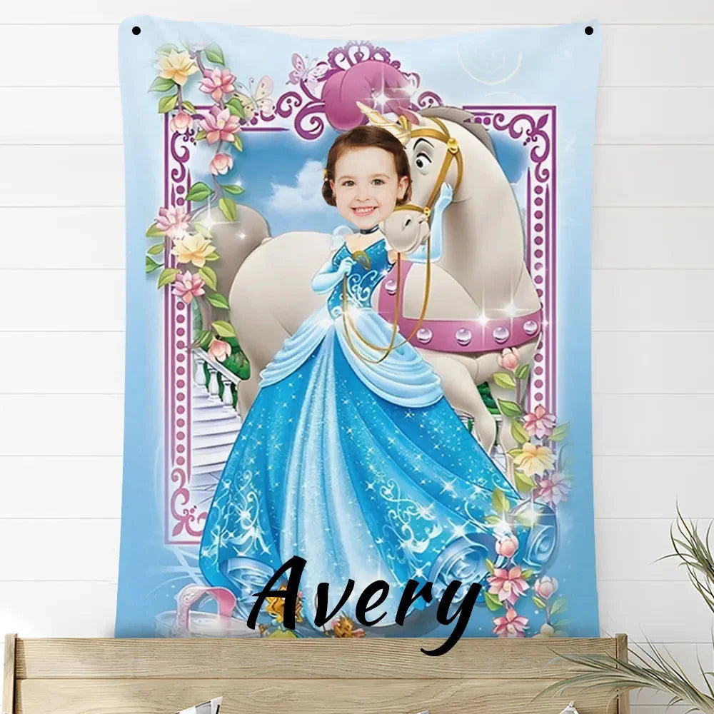 Custom Photo Blankets Personalized Photo Fleece Blanket Painting Style Blanket-Princess10