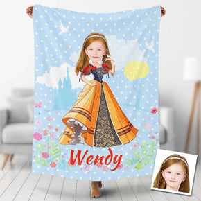 Custom Photo Blankets Personalized Photo Fleece Blanket Painting Style Blanket-Princess13