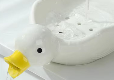 Cute Duck Ceramics Self Draining Soap Dish Soap Holder