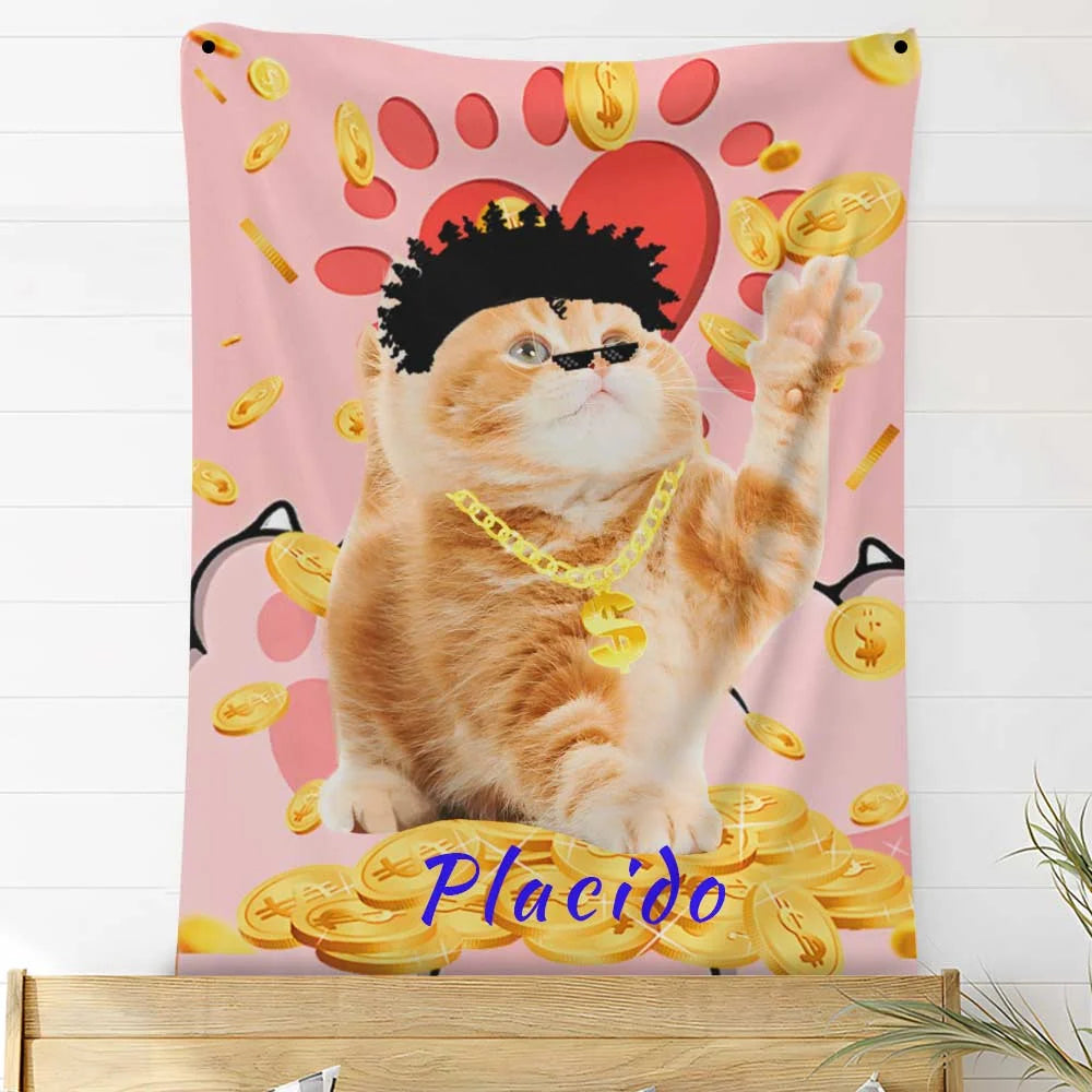 Custom Photo Blankets Personalized Photo Fleece Blanket Painting Style Blanket-For Pet 03