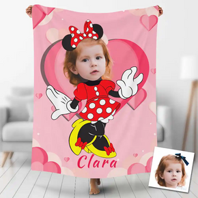 Custom Photo Blankets Personalized Photo Fleece Blanket Painting Style Blanket-Disney 19