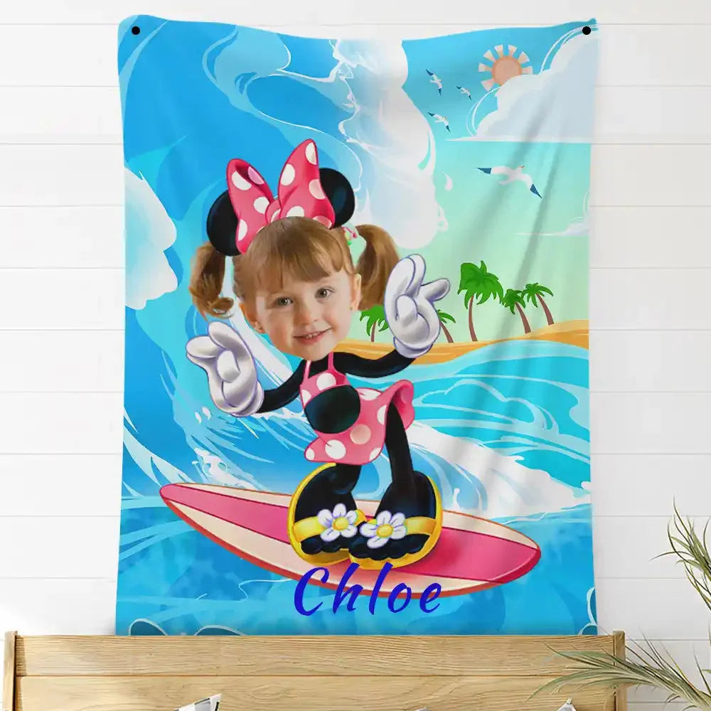 Custom Photo Blankets Personalized Photo Fleece Blanket Painting Style Blanket-Disney 22