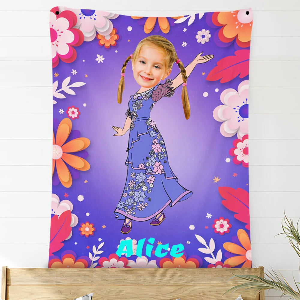 Custom Photo Blankets Personalized Photo Fleece Blanket Painting Style Blanket-Princess27