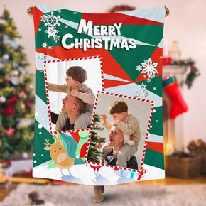 Custom Photo Blankets Personalized Photo Fleece Blanket Painting Style Blanket-For Family 04