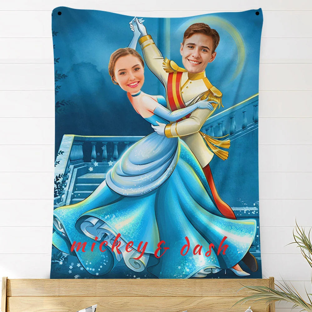 Custom Photo Blankets Personalized Photo Fleece Blanket Painting Style Blanket-For Couple 05