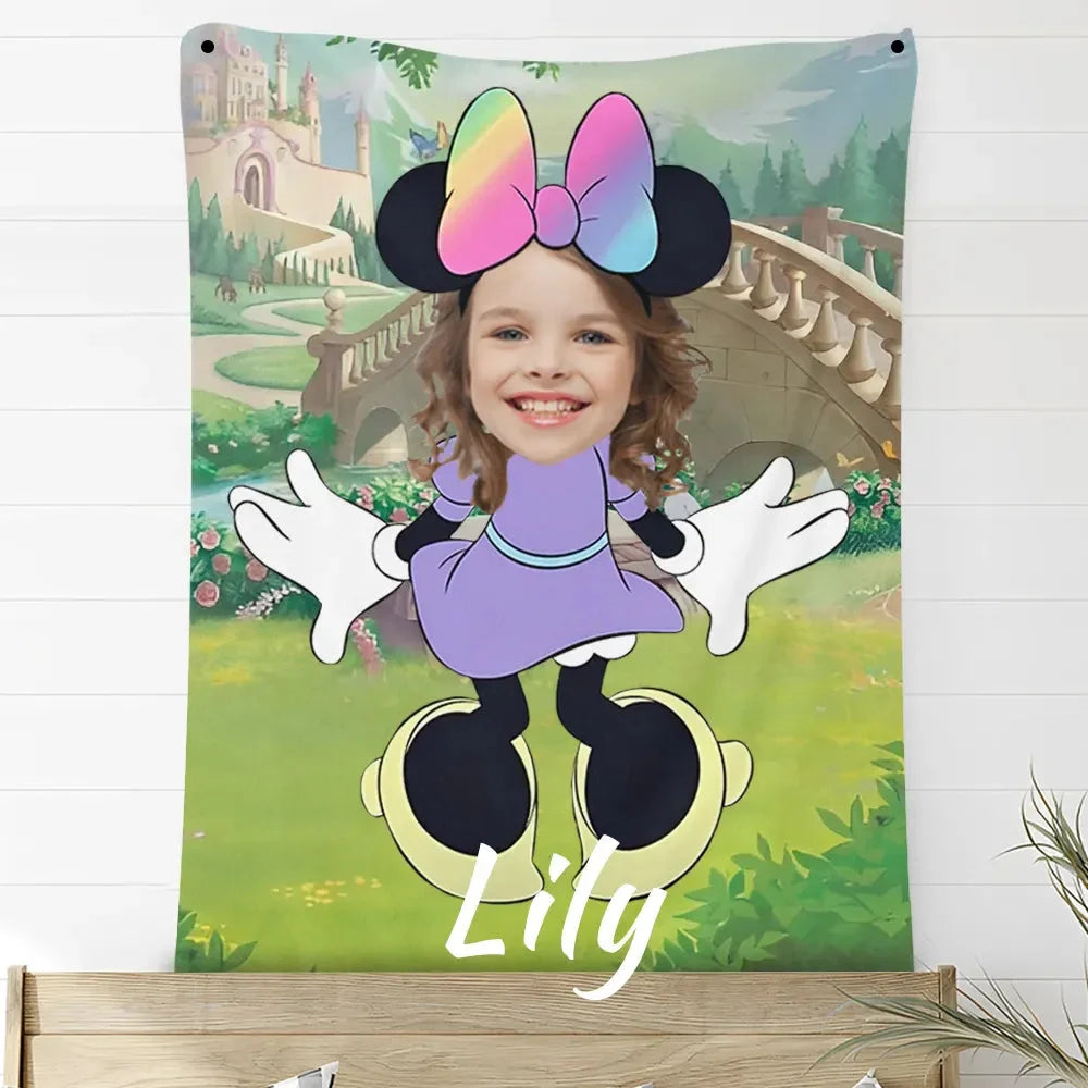 Custom Photo Blankets Personalized Photo Fleece Blanket Painting Style Blanket-Disney 03