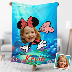 Custom Photo Blankets Personalized Photo Fleece Blanket Painting Style Blanket-Disney 05