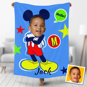 Custom Photo Blankets Personalized Photo Fleece Blanket Painting Style Blanket-Disney 06