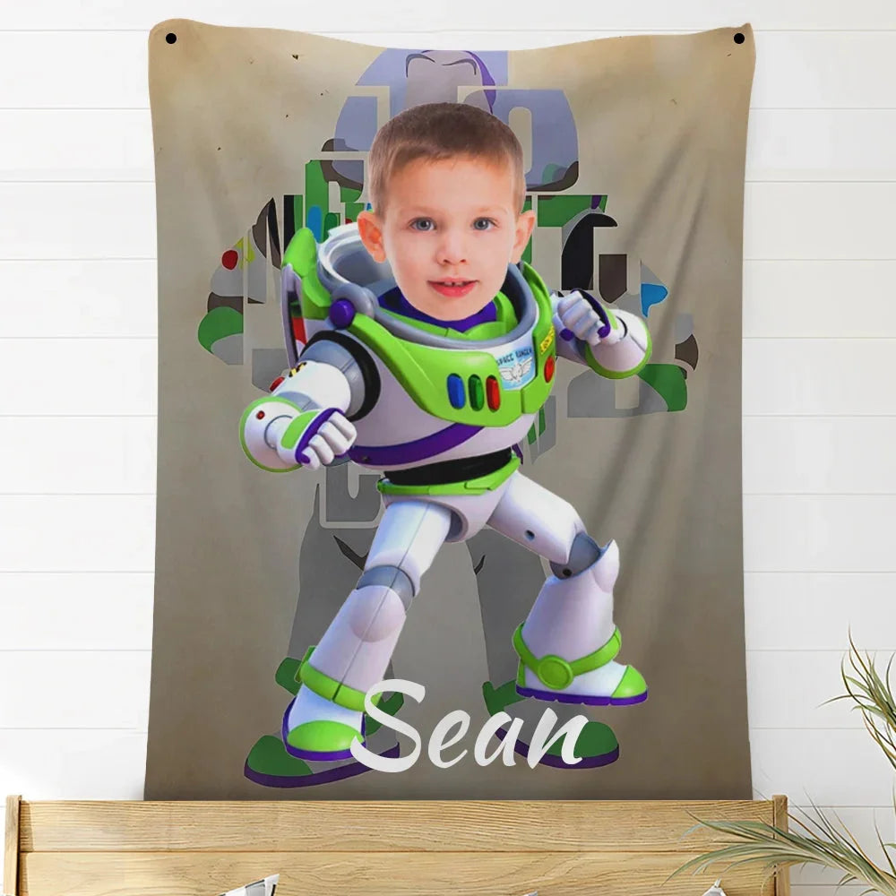 Custom Photo Blankets Personalized Photo Fleece Blanket Painting Style Blanket-Disney 07