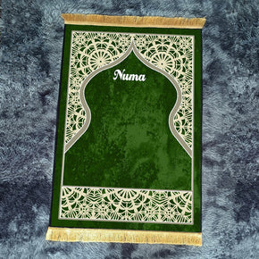 Retro Green Fringe Simple Non-slip Foldable Carpets For Living Room Dining Room Bedroom 01