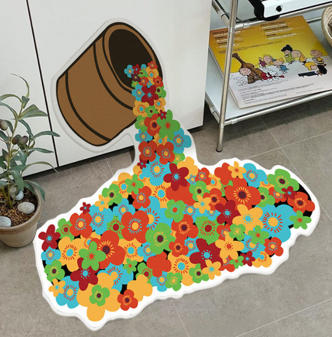 Creative Fun Rainbow Paint Bucket Pattern Niche Art Design Bedroom Living Room Home Carpets 02