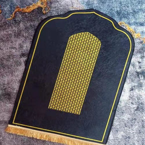 Retro Black Fringe Simple Non-slip Foldable Carpets For Living Room Dining Room Bedroom 06