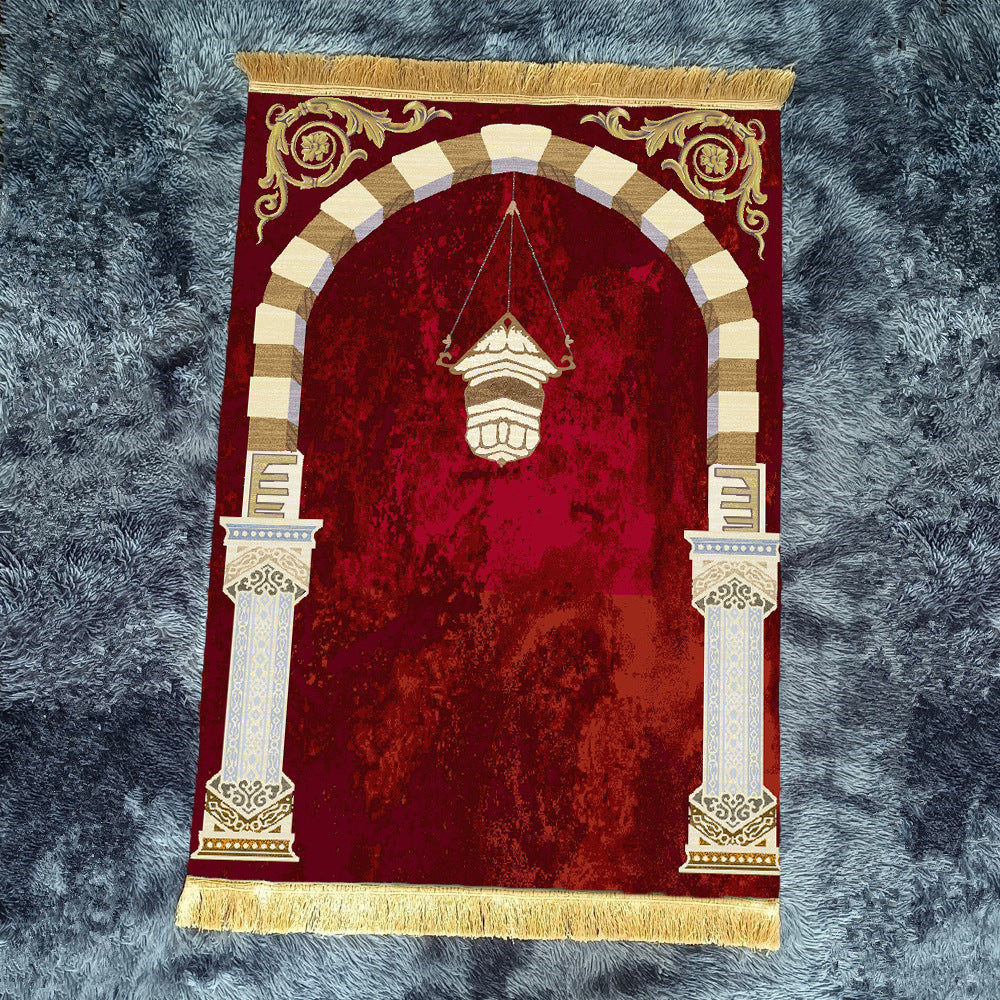 Retro Red Fringe Simple Non-slip Foldable Carpets For Living Room Dining Room Bedroom 15