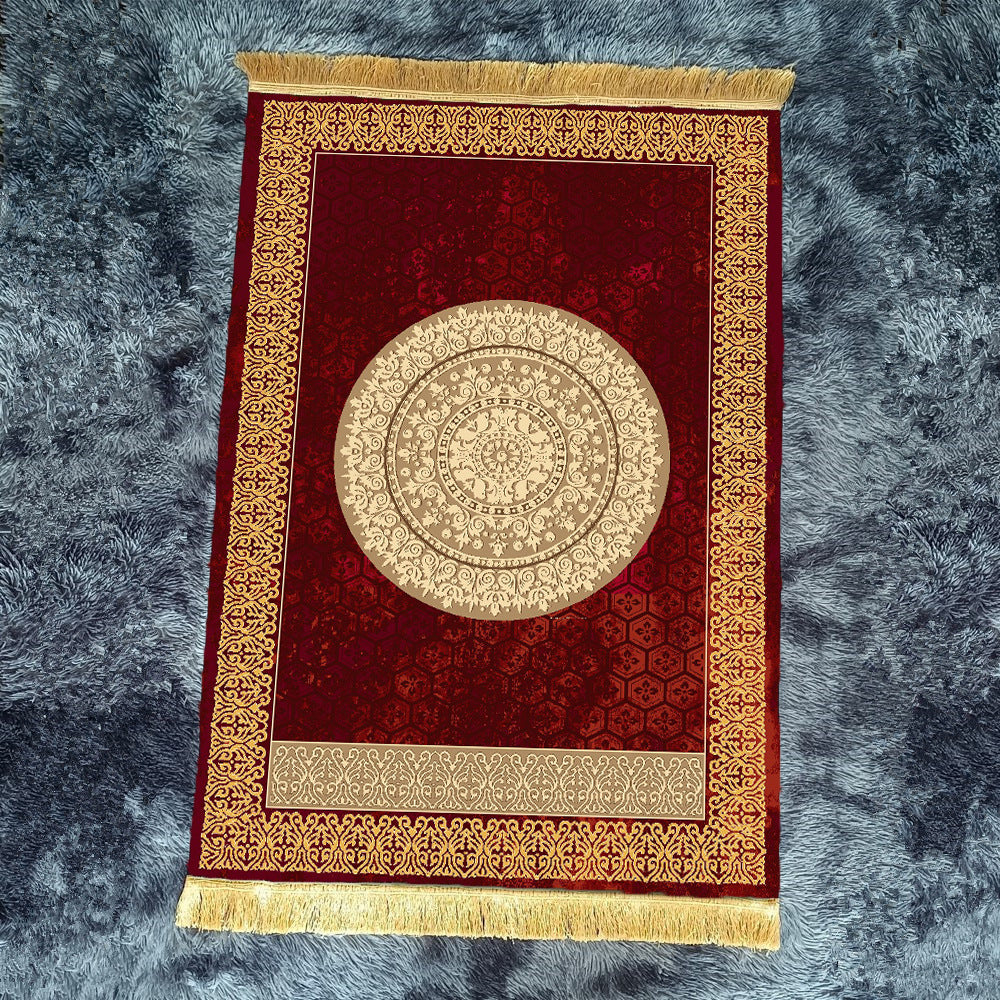 Retro Red Fringe Simple Non-slip Foldable Carpets For Living Room Dining Room Bedroom 22