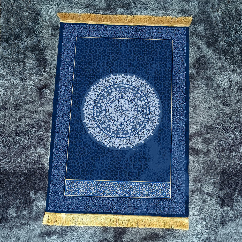 Retro Blue Fringe Simple Non-slip Foldable Carpets For Living Room Dining Room Bedroom 23