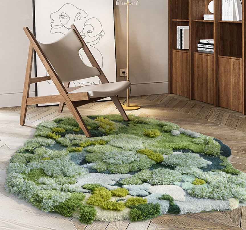 Green Moss Thicked Patterned Entryway Doormat Rugs Kitchen Bathroom Anti-slip Mats