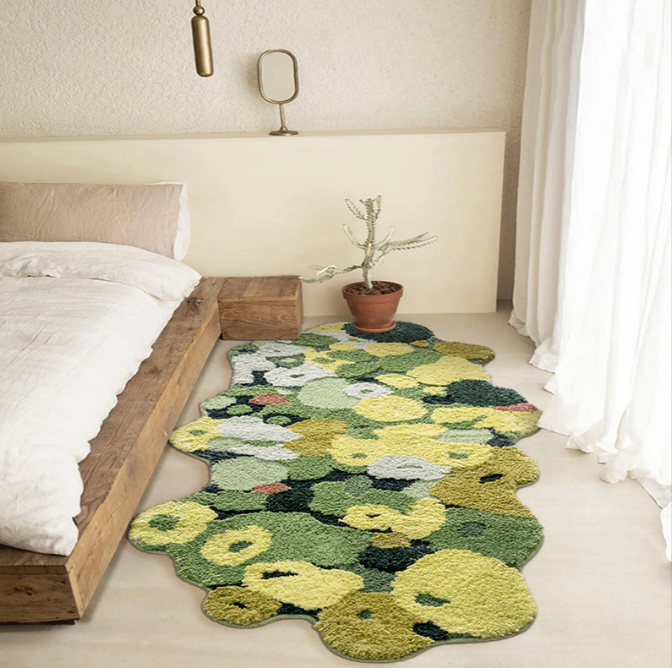 Forests And Flower Thicked Shaped Fleece Flocked Entryway Doormat Rugs Kitchen Bathroom Anti-slip Mats