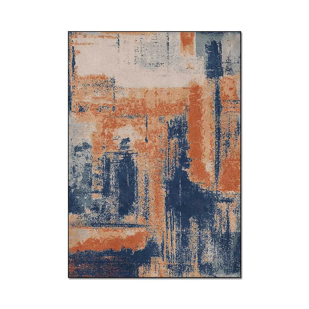 Orange Abstract Ink Painting Watercolour Mats For Bedroom Children's Room Sofa Mat Easy Care Floor Mats
