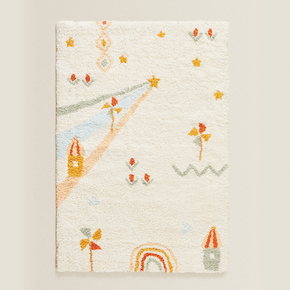 Cute Paradise Faux Cashmere Shaggy Area Rugs For Bedroom Living Room Office