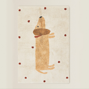 Cute Dog Faux Cashmere Shaggy Area Rugs For Bedroom Living Room Office