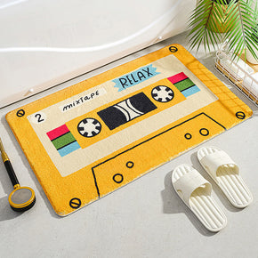 Yellow Cartoon Tapes Kids Room Living Room Faux Cashmere Sofa Rug Carpet Bedroom Bedside Rug