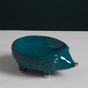 Ceramic Hedgehogs Pattern Soap Dish Soap Holder