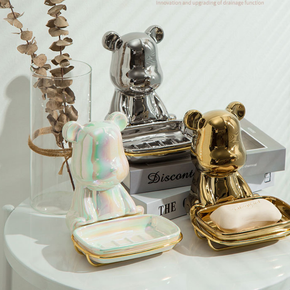 Creative Little Bear Ceramics Soap Dish Soap Holder